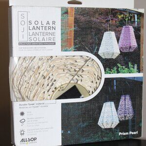 Allsop 32025 Led Outdoor Solar Lantern, 11x10, Soji Stella Prism Pearl Light